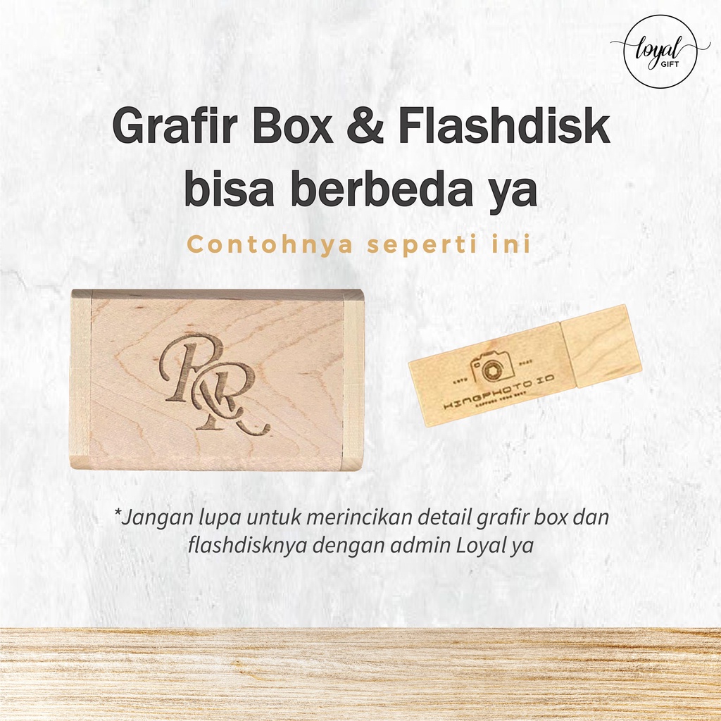 USB Flashdisk Kayu Persegi + Box Tarik - GARANSI GANTI BARU