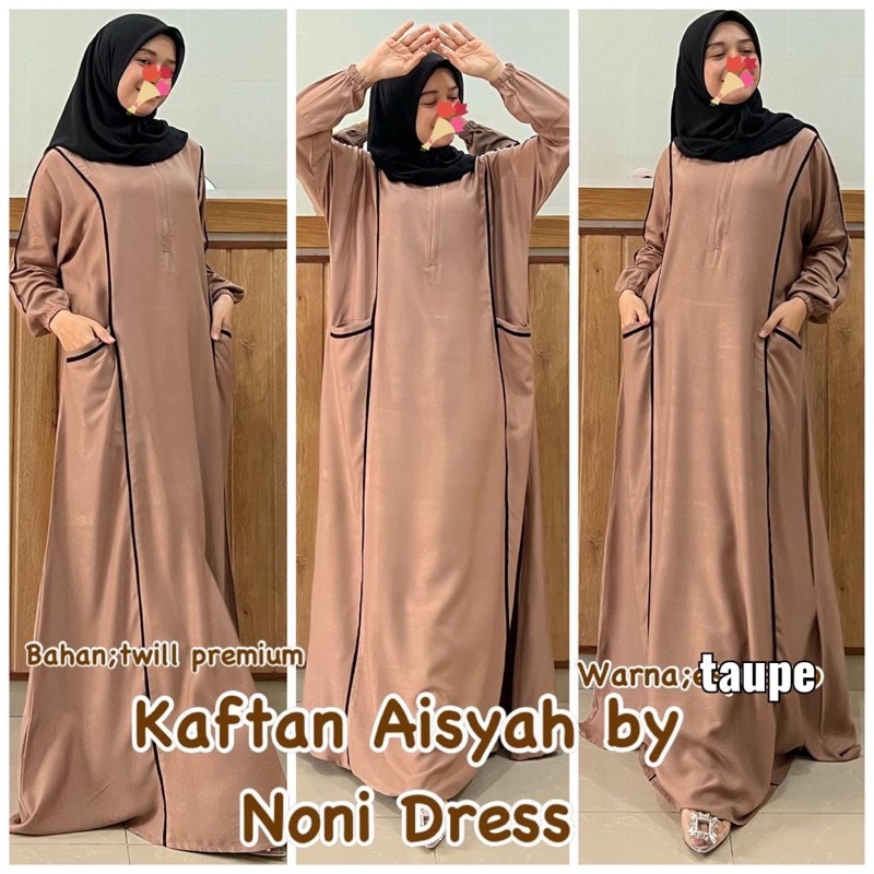Daster Arab Noni Dress AISYAH Maxi Dress Kaftan Rayon Twill Premium Big Size