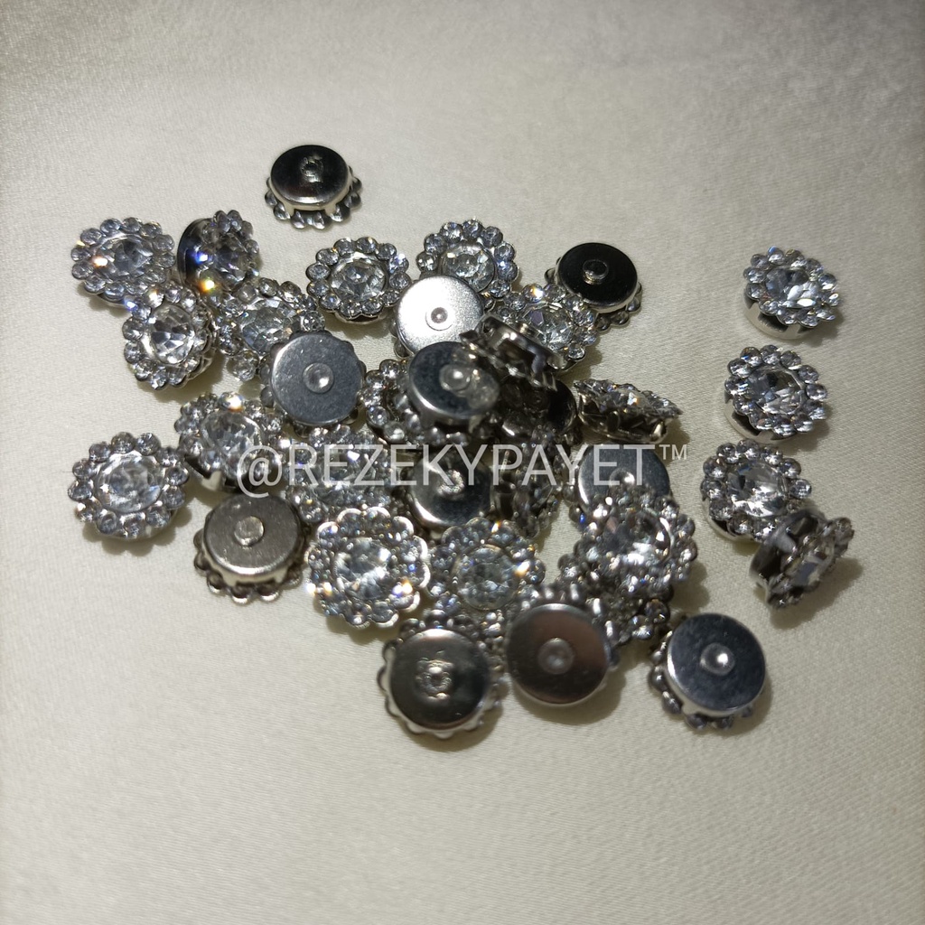 Berlian Cangkang Matahari | 10MM | QTY 1000pcs | Grosir | Glass Stone | Cangkang Putih