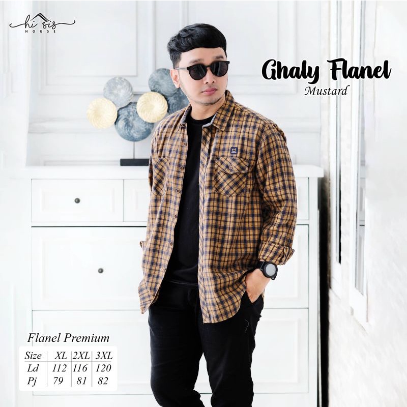 KEMEJA GHALY ZION BY HI SIS HOUSE | Kemeja Flanel Premium Lengan Panjang