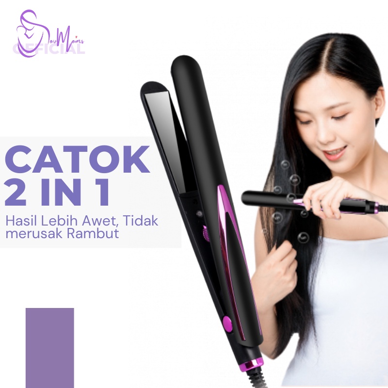 Alat Pelurus Dan Curly Rambut Catokan Catok Cetokan Cantok Catoka Catokkan Peralatan Salon Styling Pengeriting Pengriting Pengkriting Keriting Kriting Curly Kerli Lurus Setrika Rambut Otomatis Terbaru Ori Keramik Ion Mini Bagus