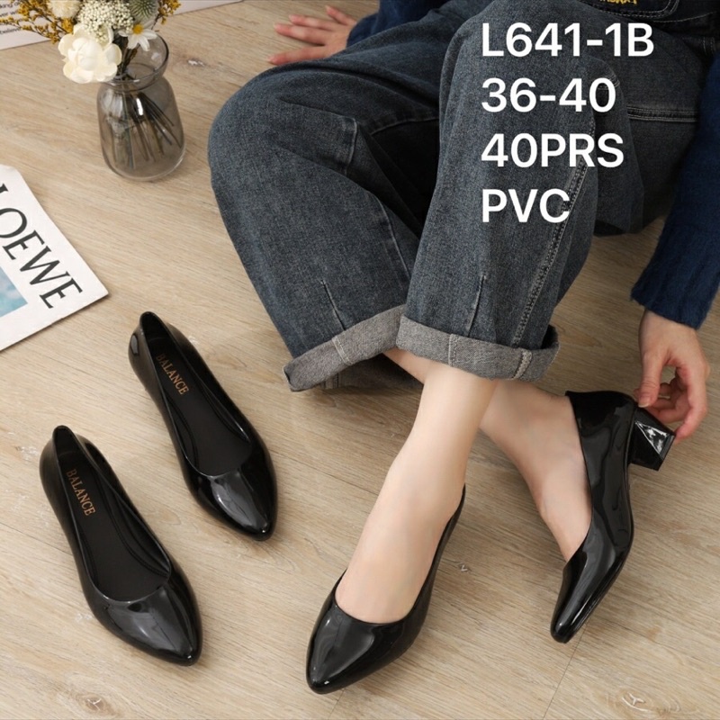 Sepatu Wedges Tinggi Glossy Hitam L641, 646, 730, 762