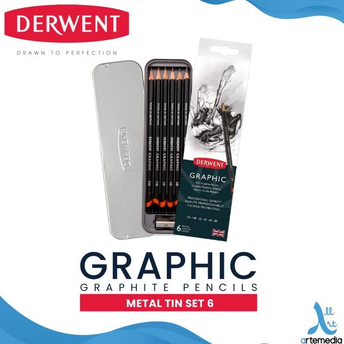 

Pensil Gambar Derwent Graphic Pencil 6 Metal Tin Drawing Sketching JUAL