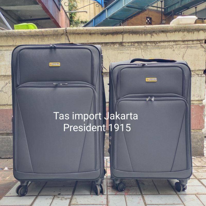 Koper President 1913 Bahan kain kanvas kabin size dan Bagasi ORI - 20&quot;/24&quot; inch