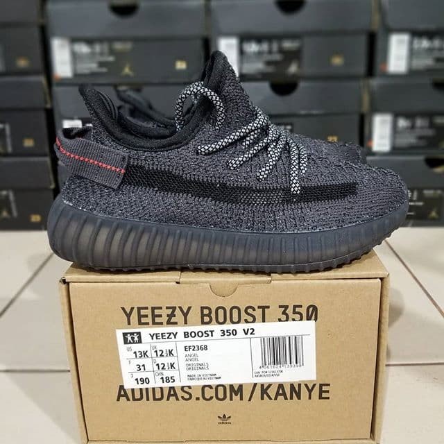 SEPATU ANAK ADIDAS YEEZY V2 350 BLACK REFLECTIVE