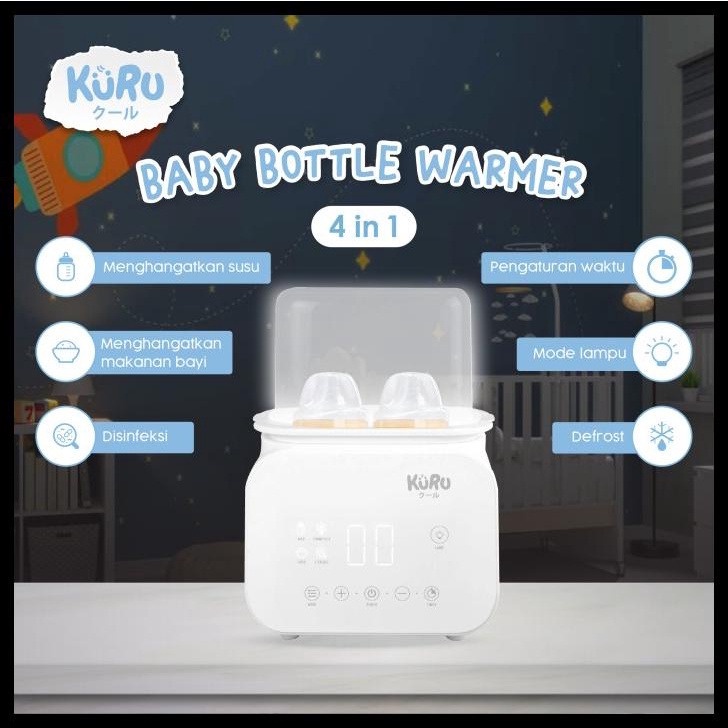 KURU 4in1 Smart Baby Bottle Warmer Sterilizer 9600D || Kuru T5 Portable Baby Milk Bottle Warmer Hijau - Penghangat Botol Susu