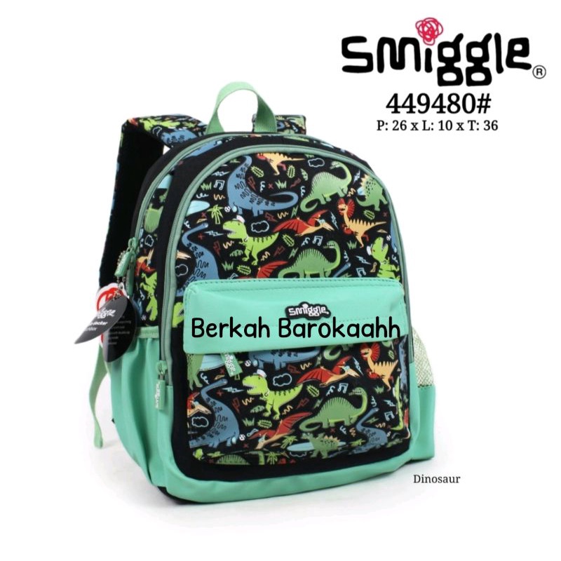tas smiggle original/smiggle Dino black green backpack/ransel anak