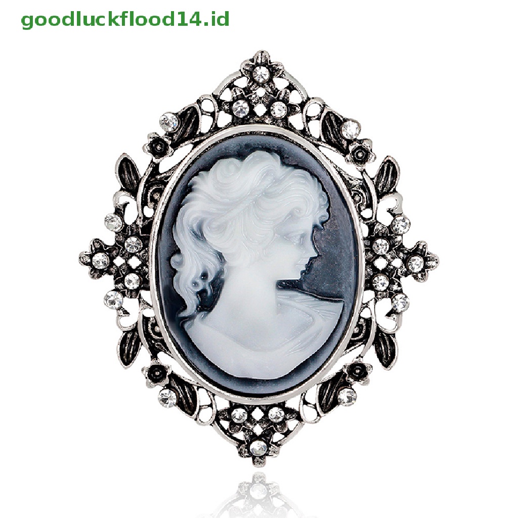 [GOOGFOUR] New Vintage Cameo Victorian Style crystal Pesta Pernikahan Wanita Liontin Bros Pin [TOP]