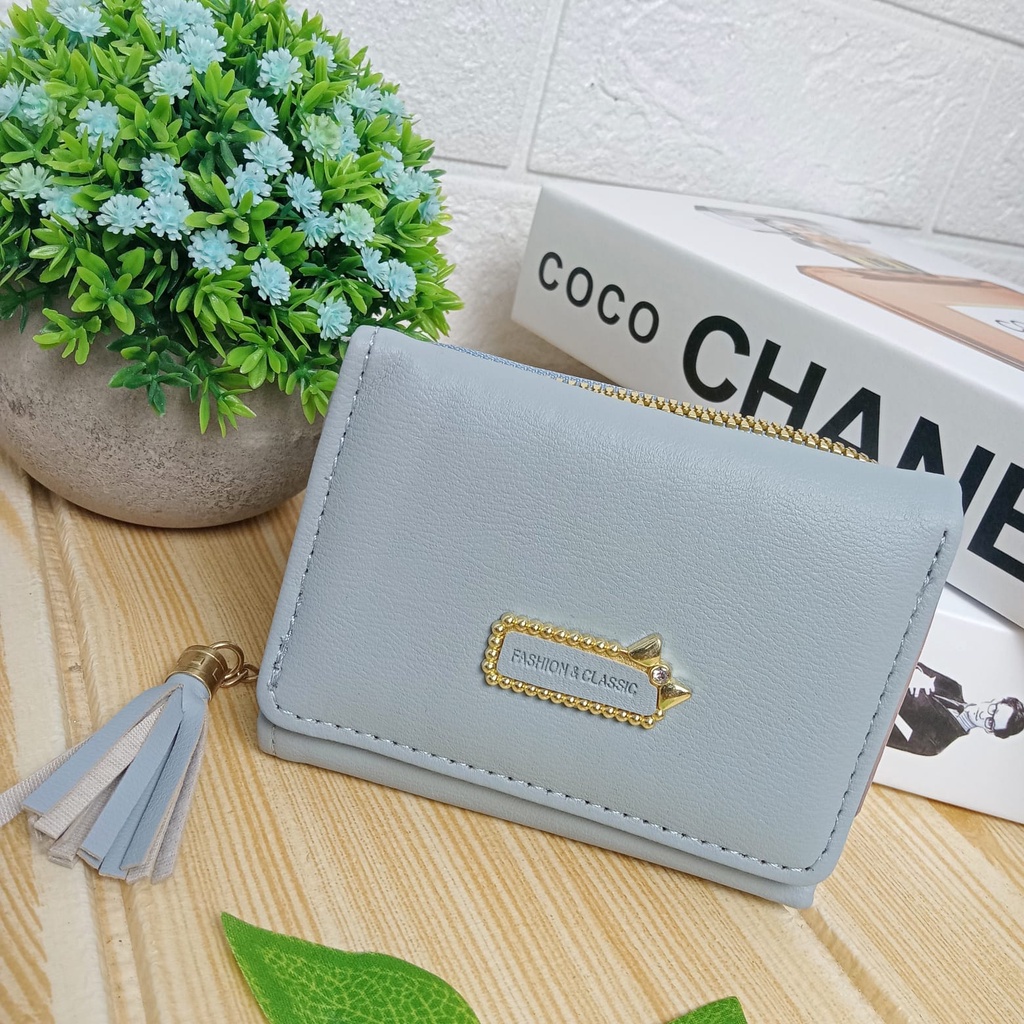 Dompet Lipat Wanita Zipper Fashion Style Korea Dompet Cewek Mini Multifungsi Women Wallet PU Satu7an D78