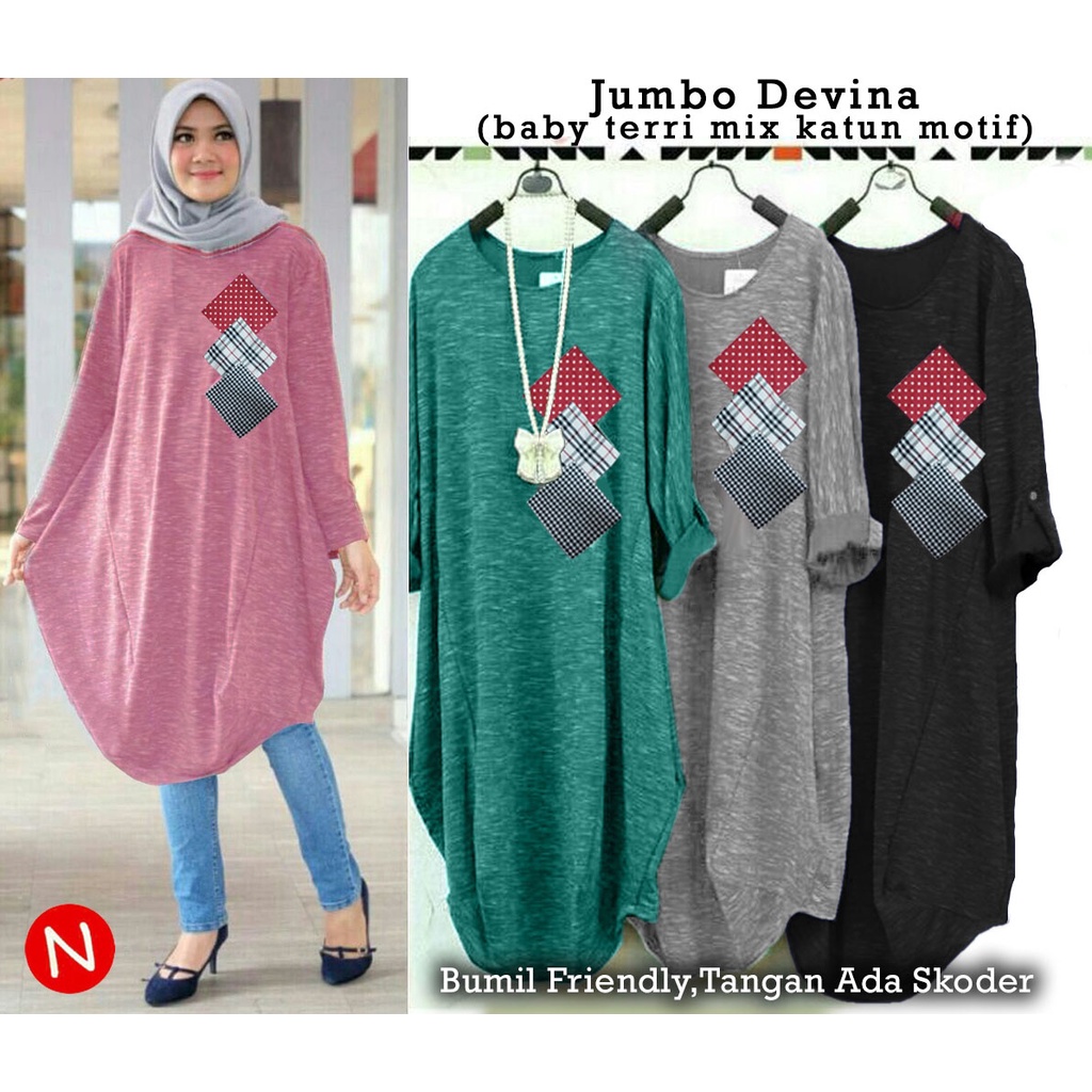 CTN Baju tunic DEVINA jumbo best seller