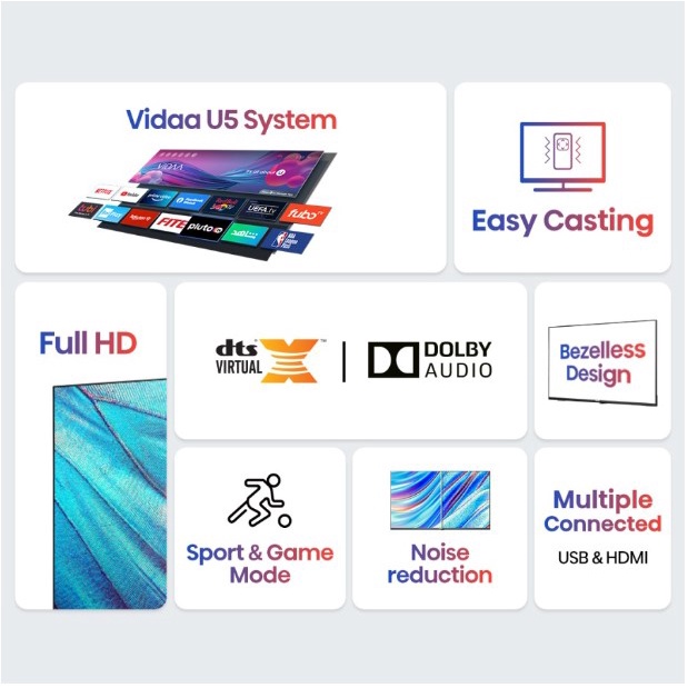 Hisense LED Smart TV 40&quot; Full HD FHD 40E4H Bezelless Digital DVBT2