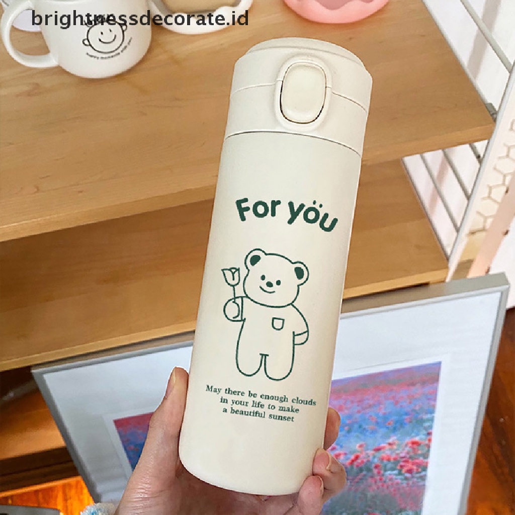 [Birth] Cangkir Stainless Steel Kapasitas Korea Sederhana Lucu Cangkir Siswa Nilai Wajah Tinggi [ID]