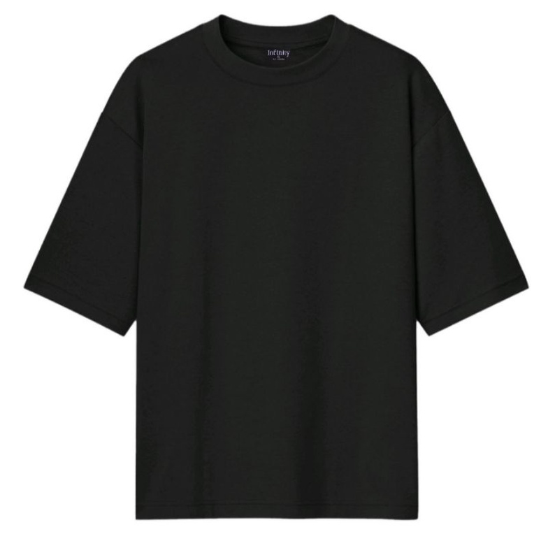 Kaos Oversize / Kaos Polos Oversize/ Infinity Oversize Basic T-shirt - Black ( Hitam )