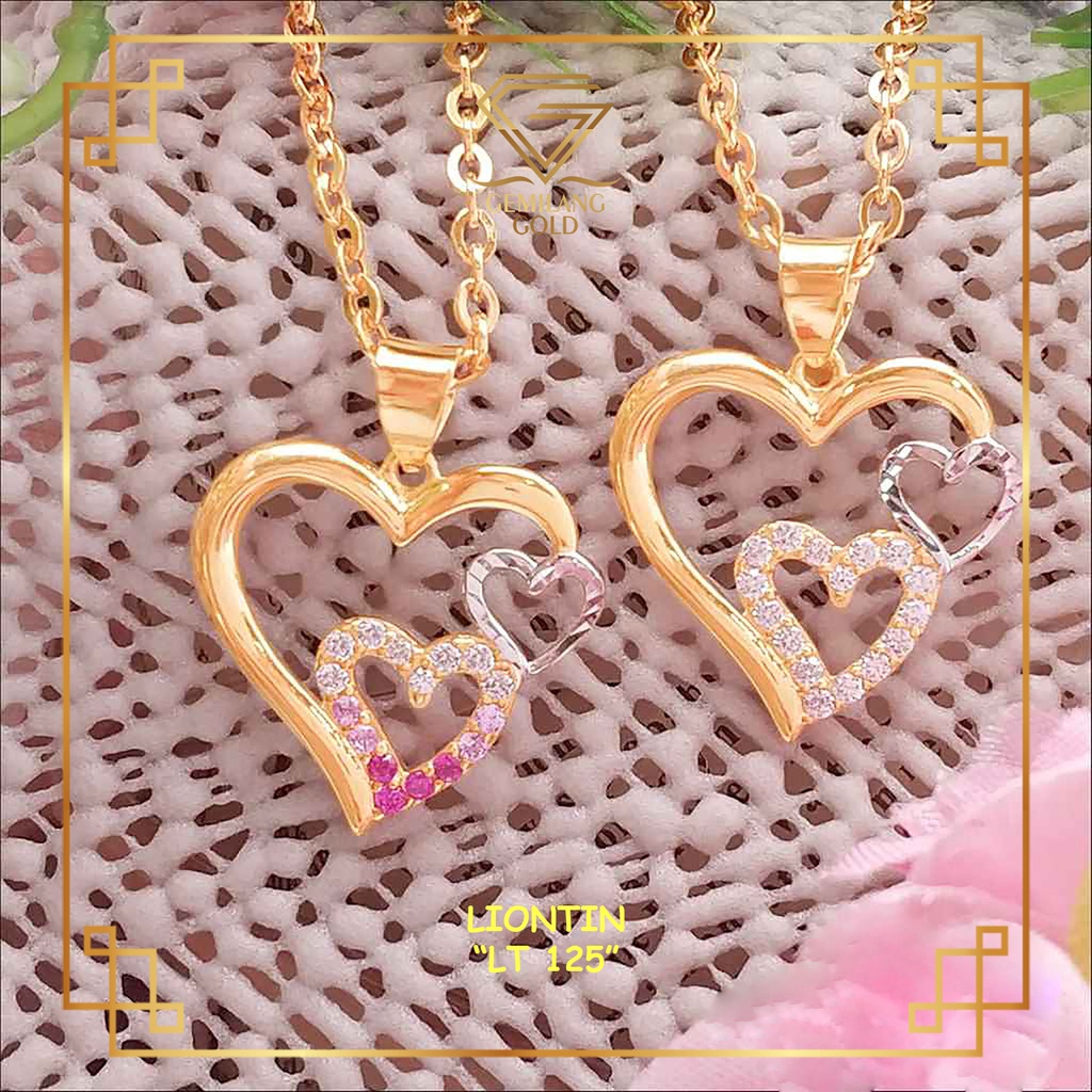 LIONTIN EMAS LOVE KADAR 375 (8K) MODEL LOVE SARANGHAE SIMBOL CINTA KASIH I LOVE YOU LIONTIN EMAS ASL
