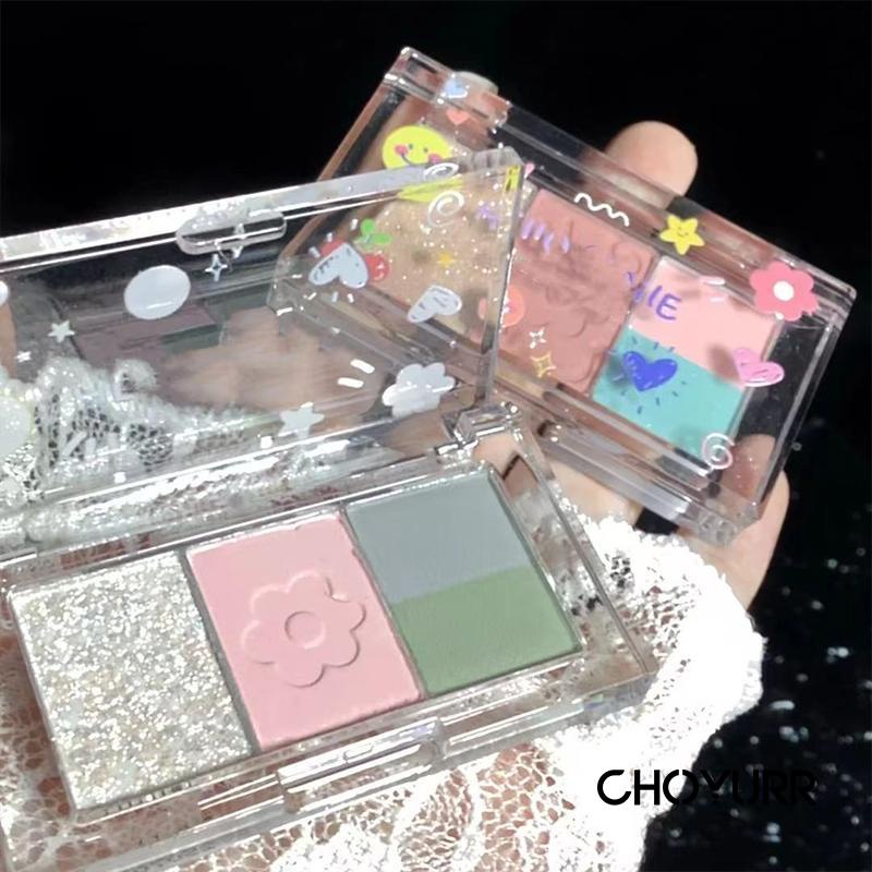 【COD】Eyeshadow Pallette Portable 2 Warna  Matte Glitter Nude Look Korea Tahan Lama Pigmented Mata Eyeshadow Pallette KombinasiCH