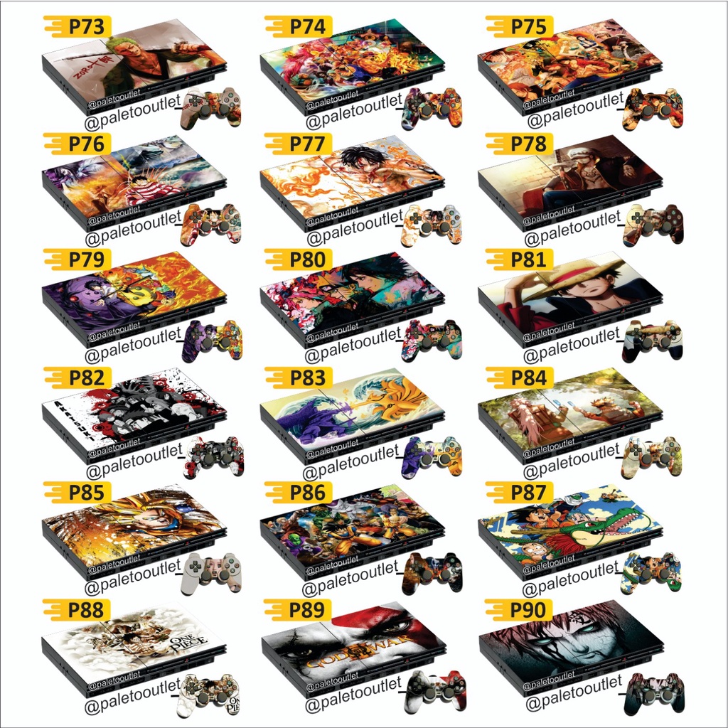 Garskin stiker ps2 slim ps2 fat bisa request desain