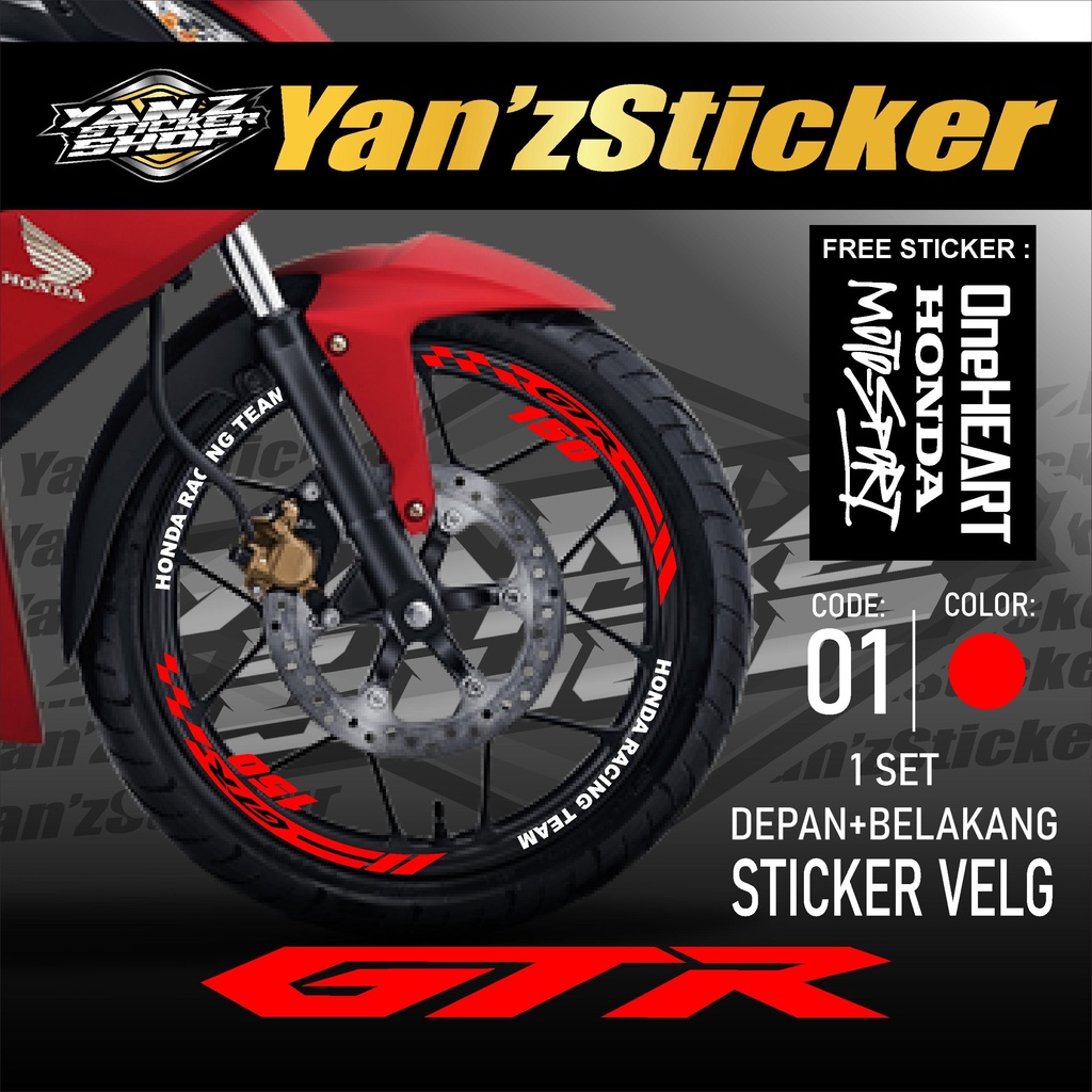 Aksesoris Stiker Cutting Sticker List Velg Motor Honda SUPRA GTR 150 Lis Pelek Velk Variasi Set Depa
