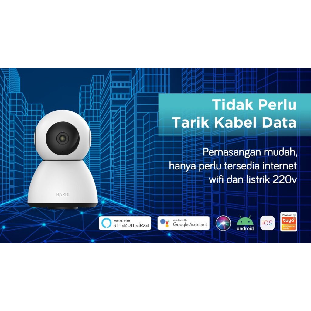 BARDI Smart Indoor PTZ IP Camera CCTV Wifi IoT Bisa Putar 355&quot; Home Automation CCTV Rumah Onvif