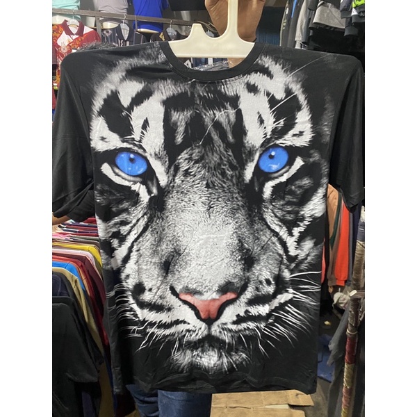 kaos tshirt tiger white katun combed 30s