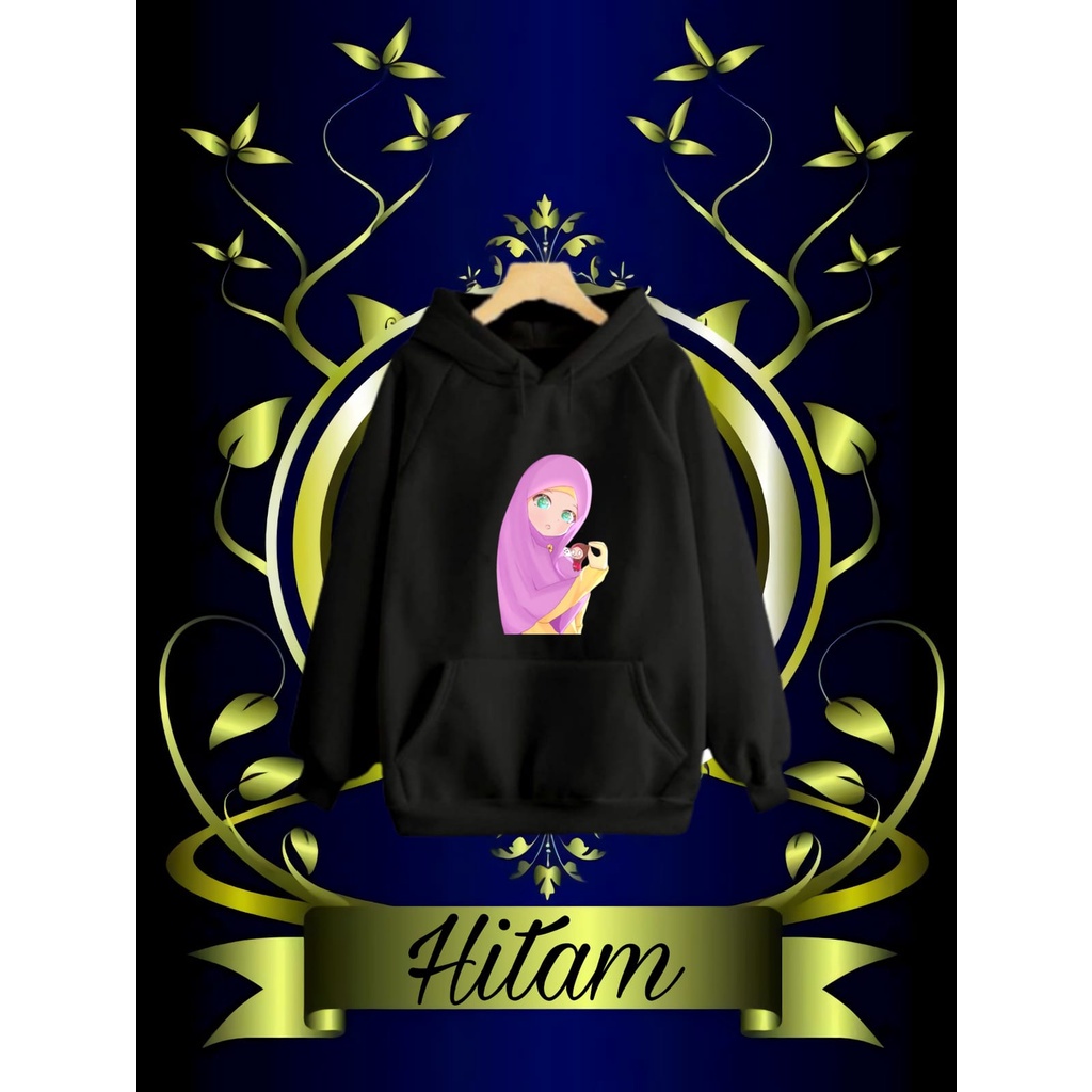 Hzl_outfit Sweater Hoodie Hijab Purple Anak Perempuan/ HOODIE ANAK PEREMPUAN SWEATER
