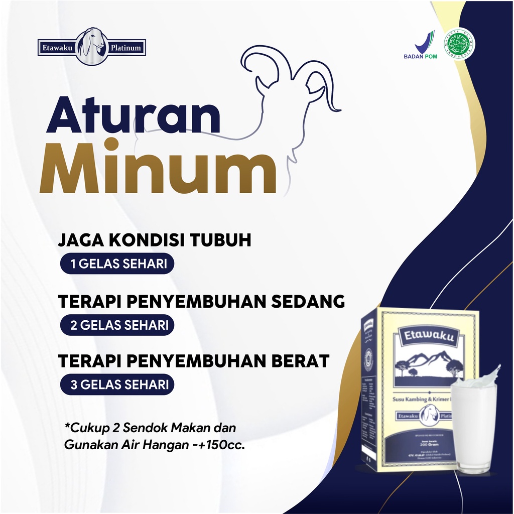 ETAWAKU PLATINUM - Susu Kambing Etawa Asli Original Provit &amp; Krimer Bubuk Solusi Atasi Masalah Pernapasan / Asma / Kolesterol Tinggi Kalsium Rendah Lemak Rendah Gula Atasi Gangguan Tulang &amp; Sendi Osteoporosis Nafas Lega