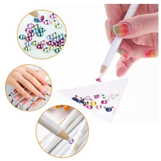 Nail Art Manicure Dotting Pen Tool Nail Rhinestone Bead Picker Wax Pencil