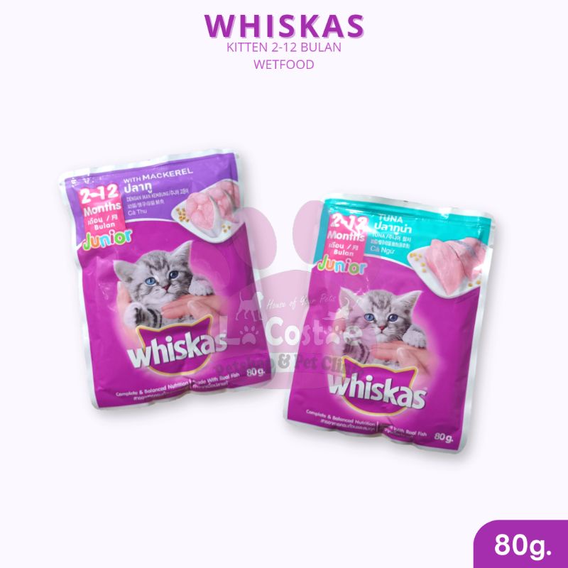 Whiskas Kitten Tuna & Mackerel Pouch - Whiskas Makanan Basah