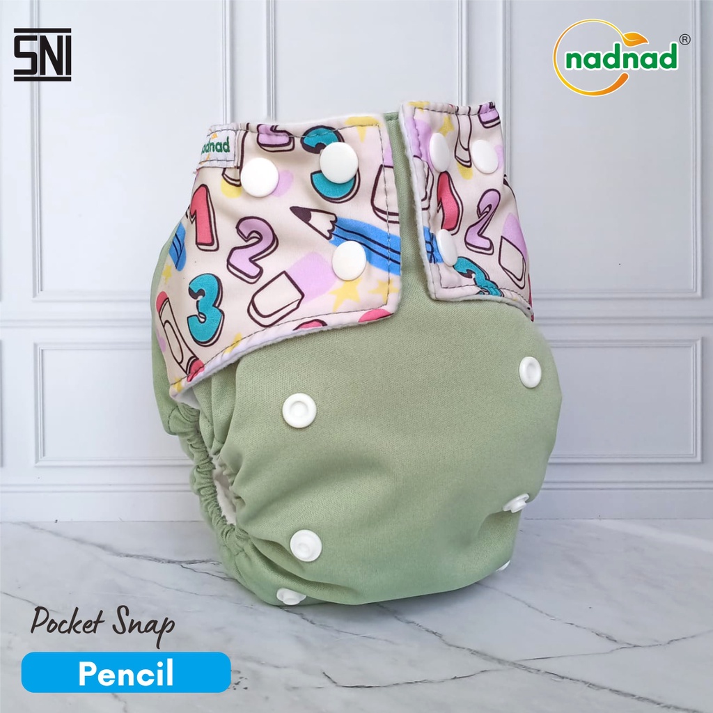(COD) Paket 3 Pcs Clodi Nadnad Tipe Pocket Snap Size Bb 3-15 Kg Popok Kain Modern