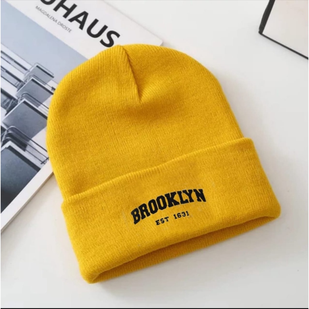 Topi Kupluk Beanies Hat Brooklyn 1631 Pria Wanita Model Terbaru Kekinian Real Pict COD