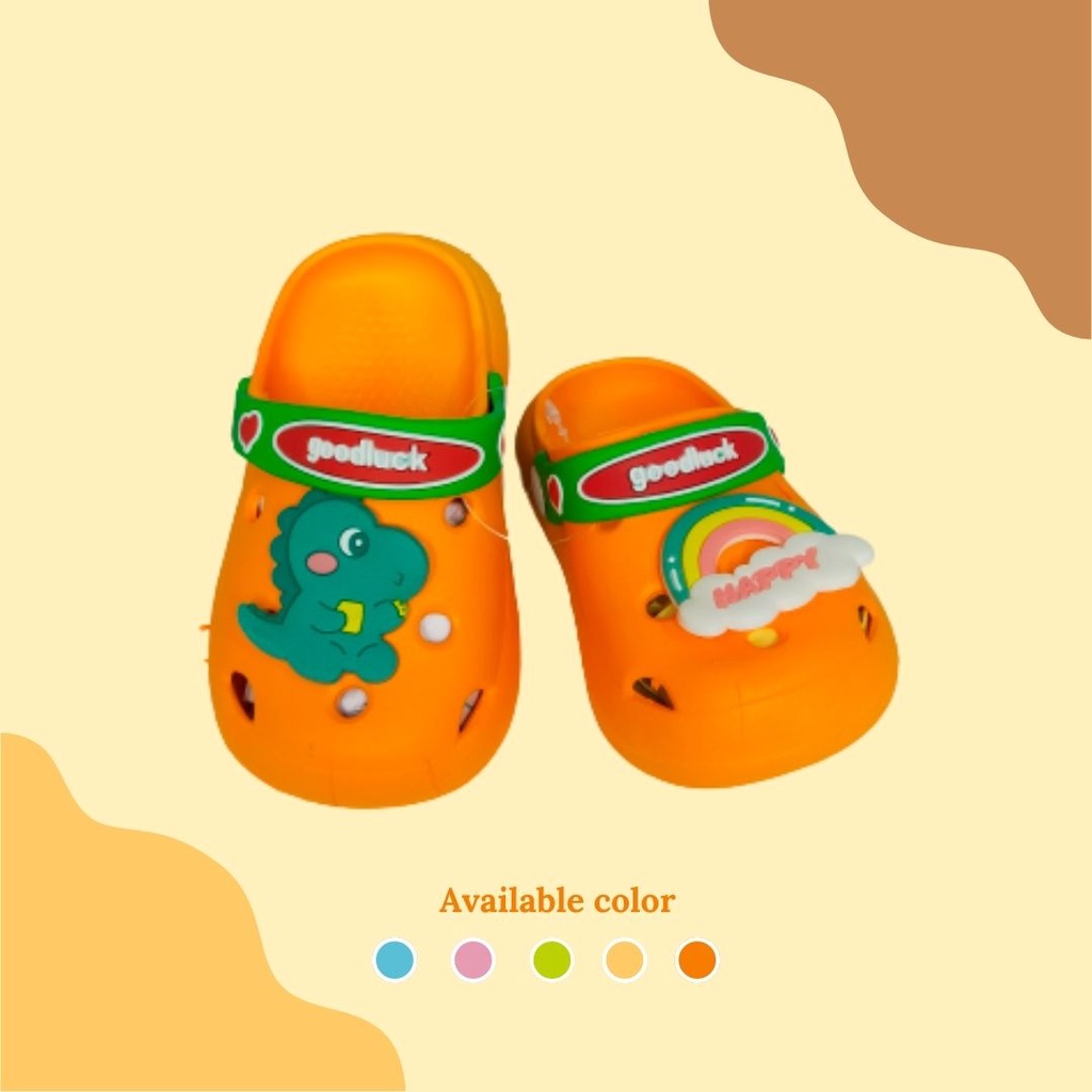 SANDAL ANAK KARAKTER DINO HAPPY LUCU NON SLIP