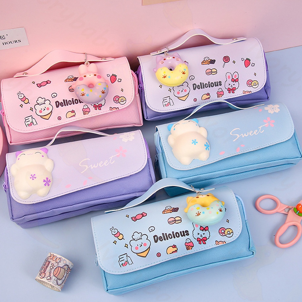 Ivorybaby Kotak pensil anak lucu Kotak pensil besar tempat pensil dekompresi Squishy pencil case waterproof