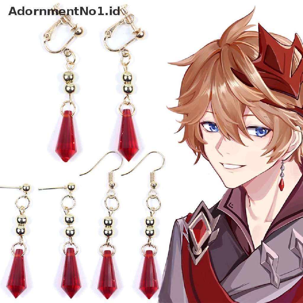 [AdornmentNo1] 1pasang Genshin Impact Tartaglia Anting Perhiasan Anime Cosplay Childe Earring Pria Wanita Trendy Aksesoris Hadiah [ID]