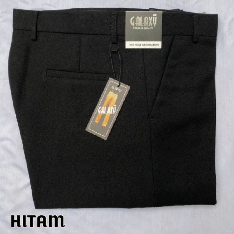 SWAREE - Celana Kain Pria Panjang Hitam Abu Abu Formal