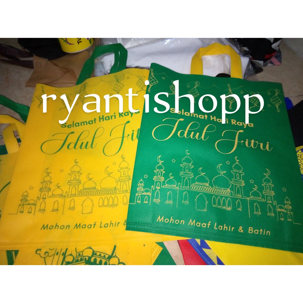 ECER SATUAN | Tas Idul Fitri  uk38x45x11cm / Tas Lebaran / Goodie Bag /  Spunbond / totebag / souvenir
