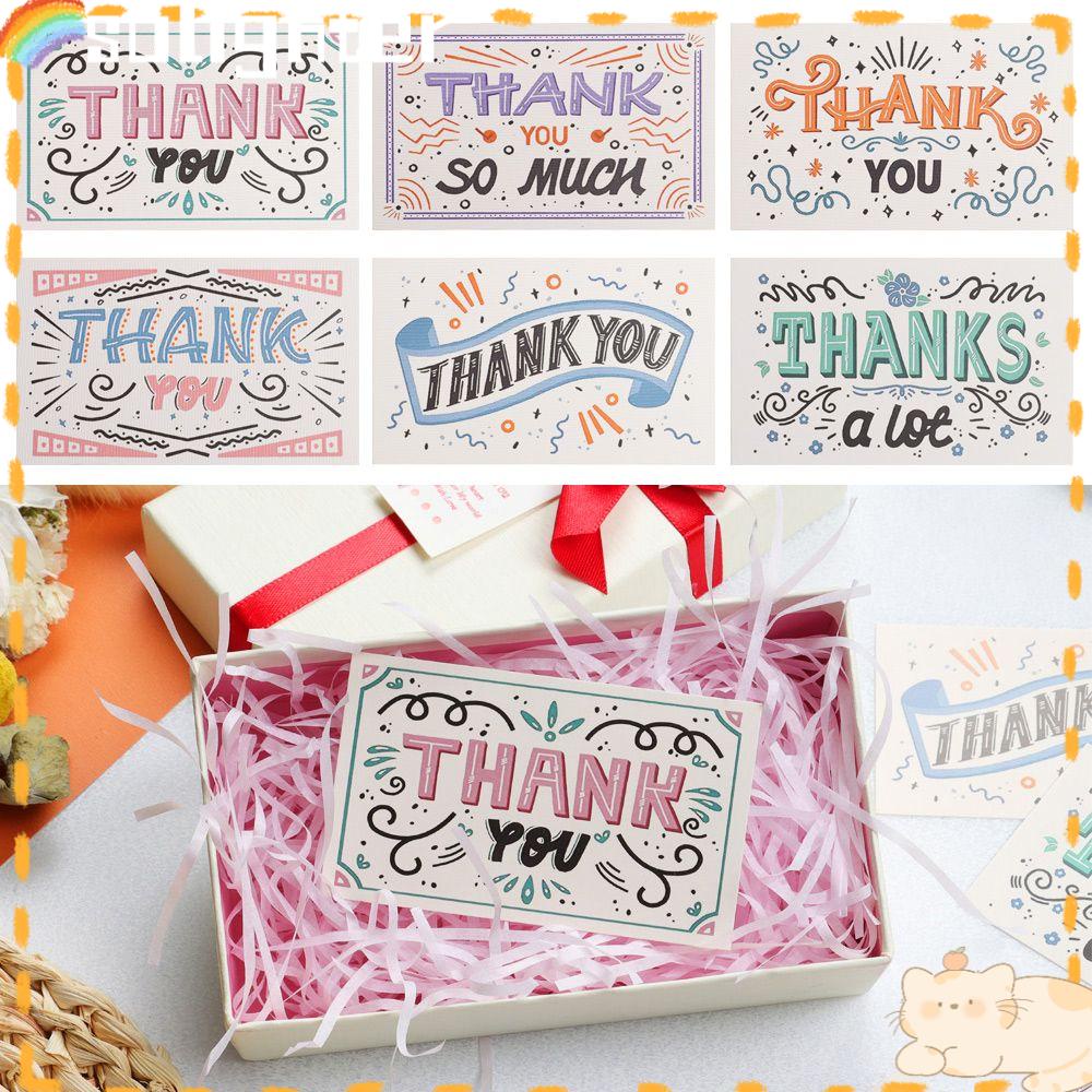 Solighter 50PCS Kartu Ucapan Terima Kasih Small Business Gift Wrapping Package Dekorasi Note Cardstock