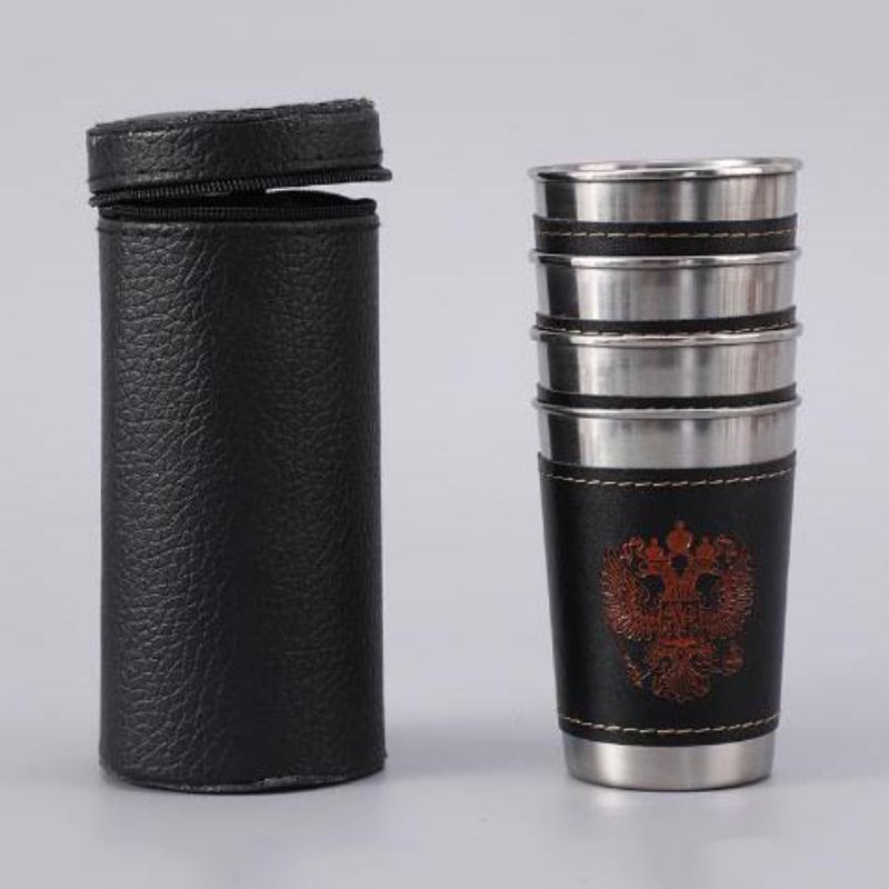 Gelas Outdoor Camping Travel Mug Stainless Steel 70 ml 4 PCS