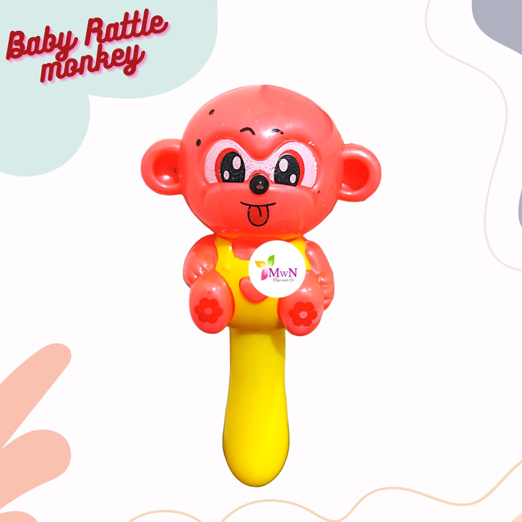 MWN Mainan Pegangan Kerincingan Bayi bentuk Monkey isi 1 pcs