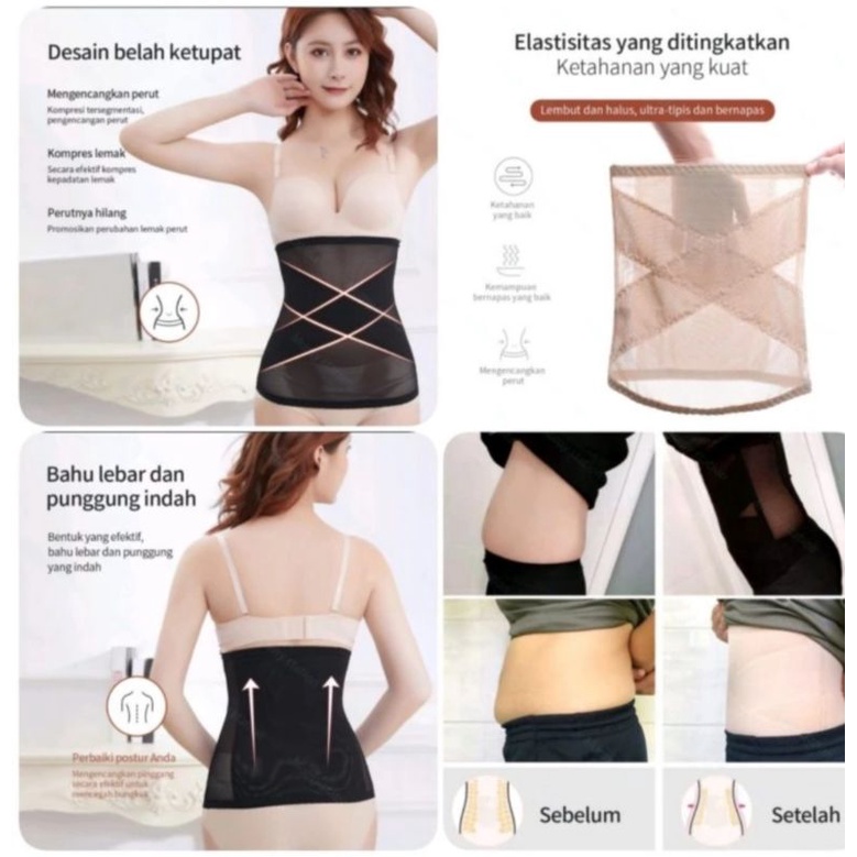 Korset Waist Trainer Slimming Kurva Body Shaper Pengecil Perut Buncit