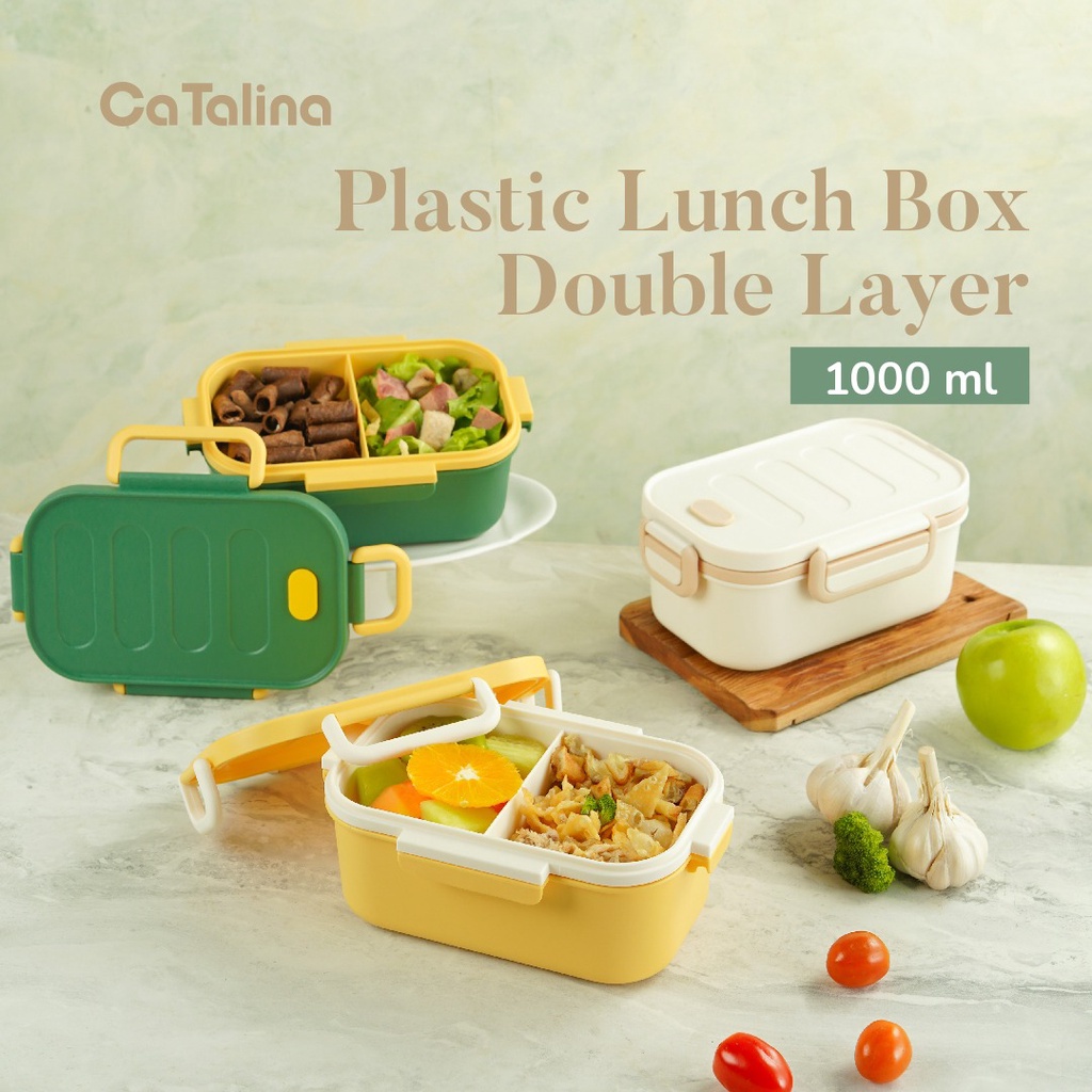 Baru Catalina Lunch Box 2 Layer 1000 Ml Kotak Makan Plastik Bpa Free