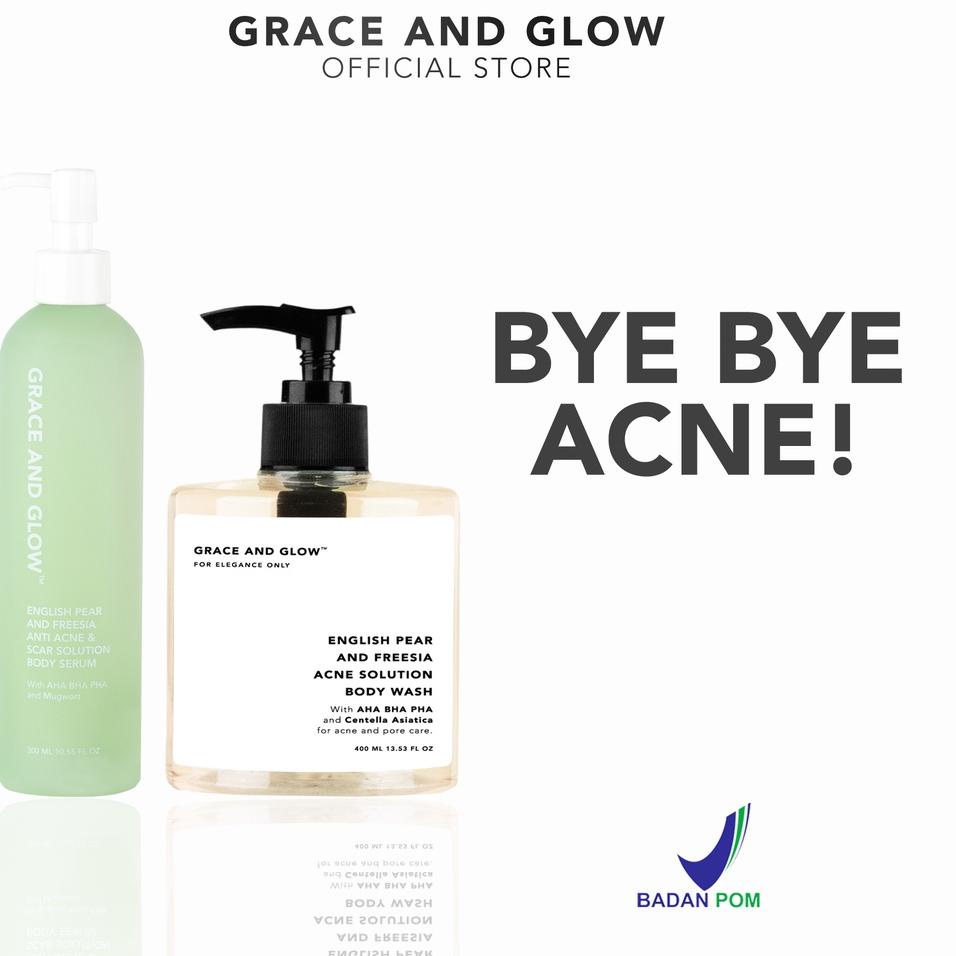 Promo Grace and Glow English Pear and Freesia Anti Acne Solution Body Wash + Body Serum