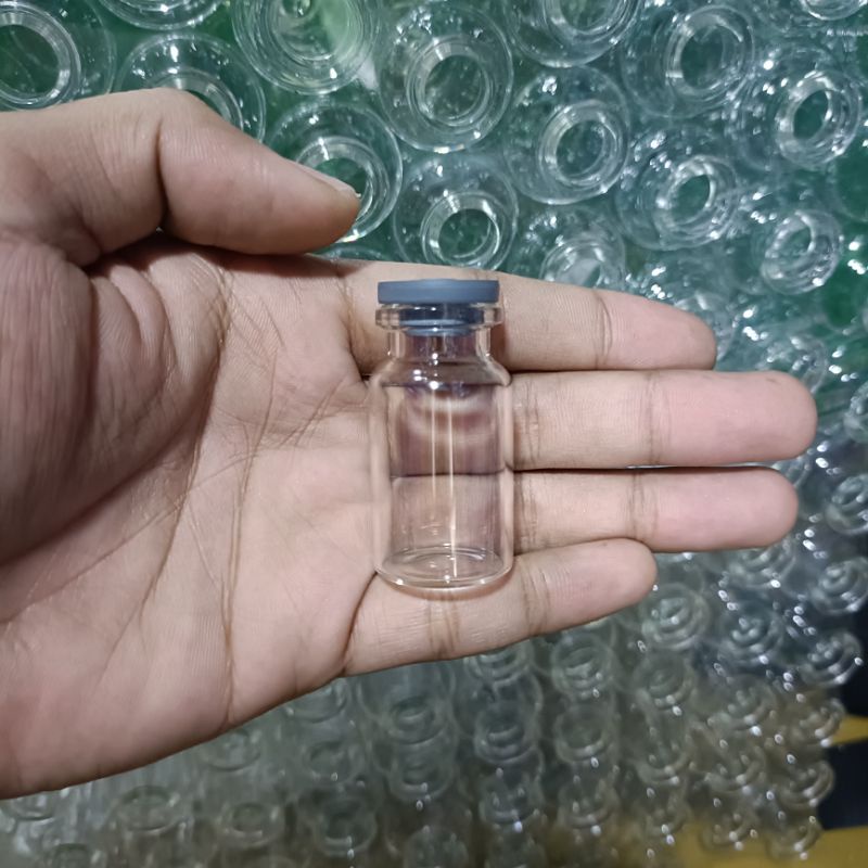 Botol vial kaca 8ml tutup karet