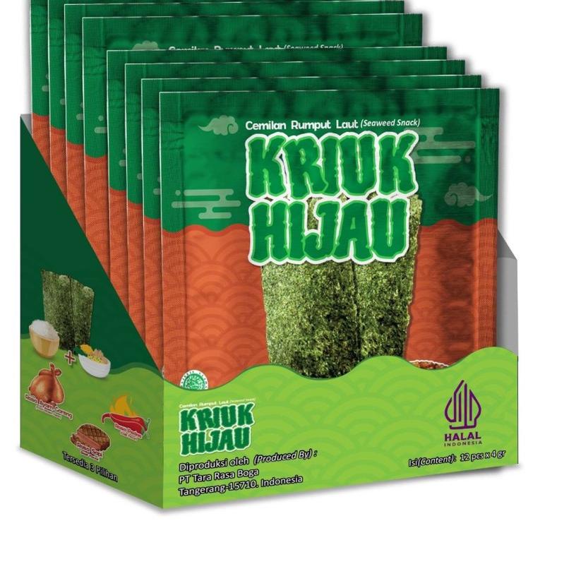 

code7o2Nc Rumput Laut Kriuk Hijau | 1 Box isi 12 Sachet