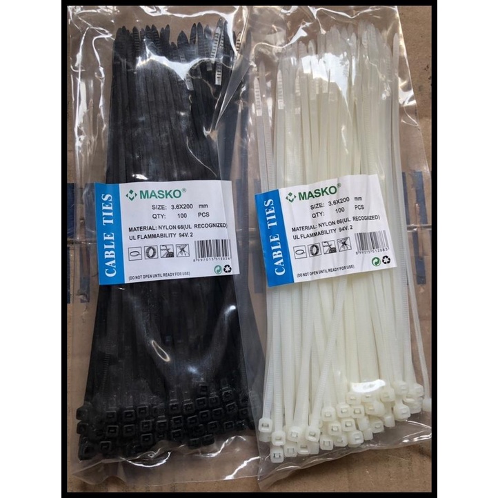 

Kabel Ties Tali Tis 200Mm 3,6 X 200 Mm 20 Cm Isi 100 Pcs Merk Masko