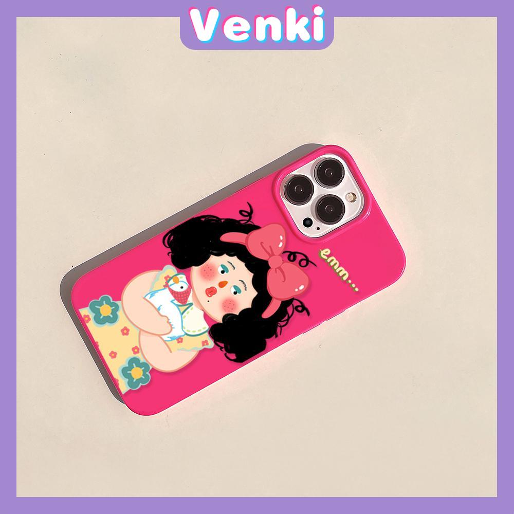 iPhone Case Soft TPU Glossy Pink Candy Case Cute Cartoon Curly Hair Girl Camera Protection Shockproof For iPhone 14 13 12 11 Pro Max 7 8 Plus X XR