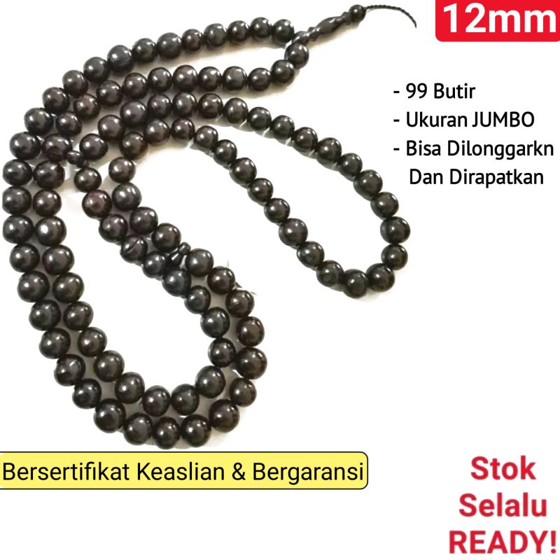 Tasbih Kokka Kaukah Kaokah Koka Asli 12mm 99 Butir Hitam