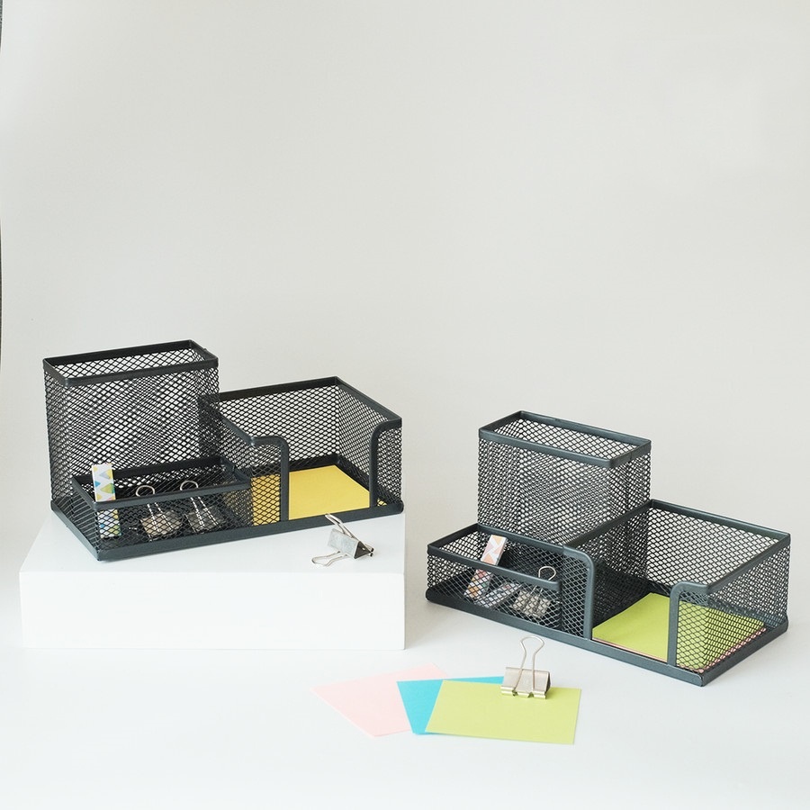 Desk Set Besi / Stationery Stand / Tempat Alat Tulis Hitam MT-113