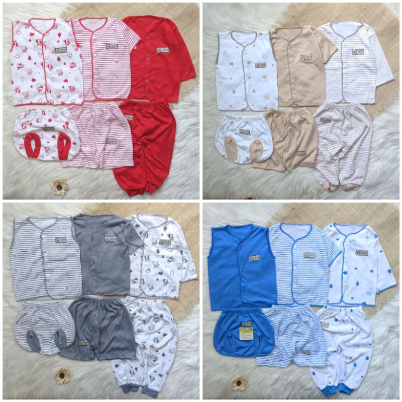 6 pcs Setelan bayi baru lahir 0-3 Bulan