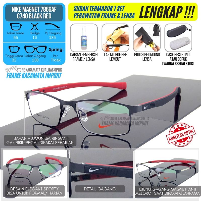 FRAME KACAMATA NIKE SPORT - Bisa Pasang Lensa Minus & Progresif