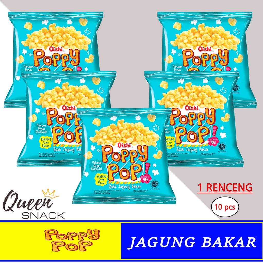 

Oishi Snack Poppy Pop Jagung Bakar Kemasan Ekonomis Satu Renceng