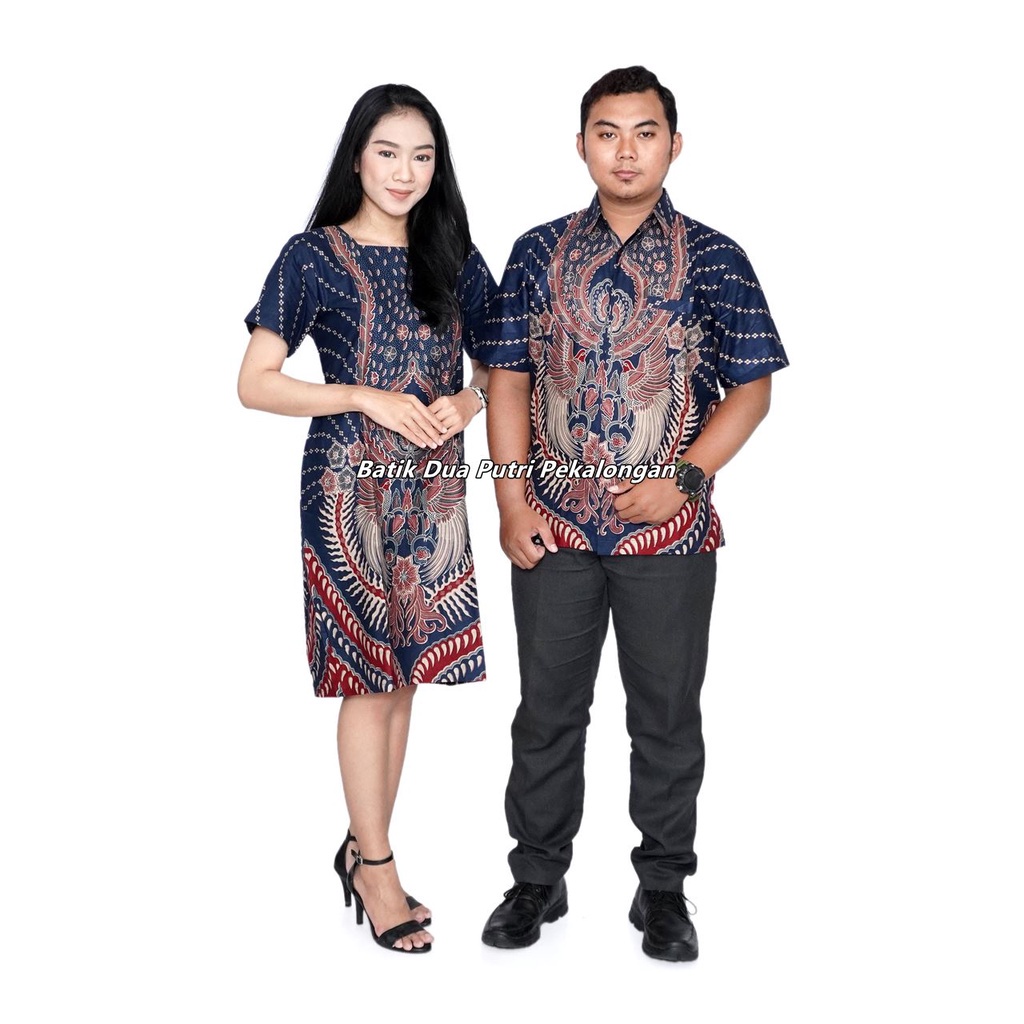 Batik Couple Dress Batik Wanita Lengan Pendek Dan Kemeja Batik Pria Model Terbaru Batik Dua Putri Collection